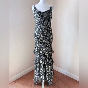 Michael Kors Collection Runway Fil Coupé Silk-Blend Chiffon Maxi Dress Green 6